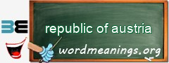 WordMeaning blackboard for republic of austria